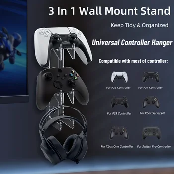 בקר חומת הר מחזיק עבור PS3/PS4/PS5/Xbox 360/Xbox one/S/X/עלית/סדרה S/סדרה X בקר/Pro Controller &אוזניות