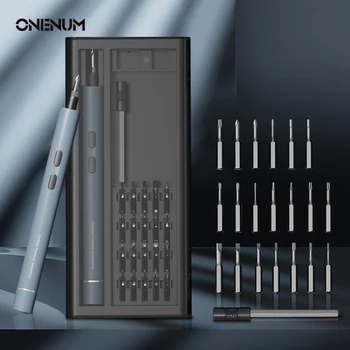 ONENUM 3.7 V חשמלי מברג להגדיר סוללת ליתיום נטענת לדפוק את הנהג ערכות עם אורות LED דיוק תיקון כלי עבודה