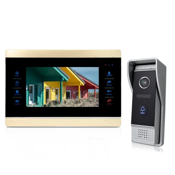 צבע וידאו דלת אינטרקום 2-דרך תקשורת וידאו אינטרקום Bcomtech באיכות גבוהה 7 אינץ TFT 7 אינץ LCD תמיכה מקס.כרטיס SD 32g