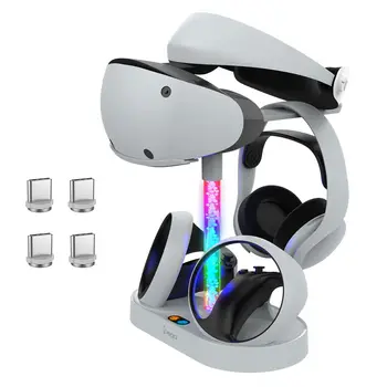 רב תכליתיים בקר קירור בסיס טעינה עם RGB LED אוזניות בעל כפול מטען תחנת עגינה עבור PS VR2