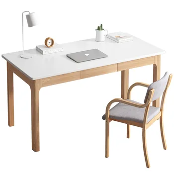 עץ מלא השולחן נורדי הביתה שולחן עבודה שולחן מחשב קטן בדירה שולחן כתיבה פשוטה חדר שינה שולחן העבודה
