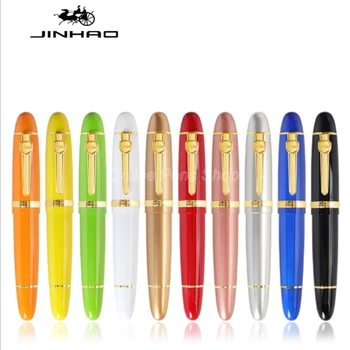Jinhao 159 קלאסי גדול גודל מתכת רולר בעט כדור כסף וזהב לקצץ עט דיו על כתיבה מקצועיים מתנה עט