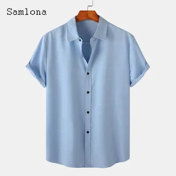 2023 יפנית מזדמן חולצות פשתן Lepal צווארון החולצה blusas Homme יוקרתי סקסי טוניקה, חולצה שרוול קצר Masculina Camisa בסיסי העליון