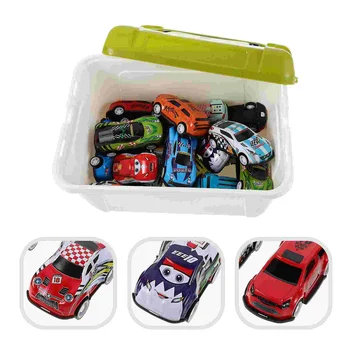 1 סט של קטן אחורה מכוניות מיני למשוך חזרה מכוניות צעצוע רכב צעצועי פלסטיק רכב עם תיבת אחסון ילדים מתנה