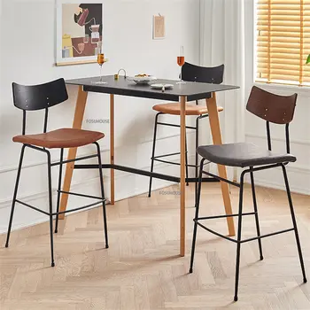ברזל מודרני שולחן בר הכיסא ריהוט הבית הנורדי, קפה מסעדה בר שרפרף רטרו יצירתי פנאי משענת כסא בר כיסאות