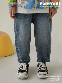 הבנים מגמה נאה צינור ישרה ג ' ינס סתיו חדש של ילדים מזדמנים מכנסיים