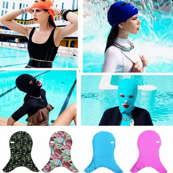 שחייה כיסוי ראש עמיד למים אמא מסכת קרם הגנה עמיד UV כובעי שחיה צלילה צלילה Facekini