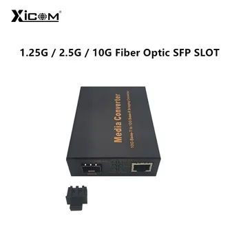 SFP סיבים מתג sfp+ 10G משופרת Base-T Ethernet Switch RJ45 אופטי סיב אופטי המשדר האופטי להמיר FTTH כלי DC