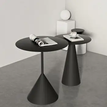 שחור עגול שולחן קפה מודרני קטן חיצוני פינת קפה שולחן מינימליסטי הצד השינה Stolik Kawowy מוצרים ביתיים