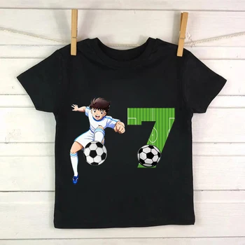 יום הולדת כדורגל הכתר 1-9 שנה להדפיס ילדים חולצת טי Boys1-9 מספר שחקן פוטבול עיצוב Tees ילדים מצחיק מתנה לתינוק העליון