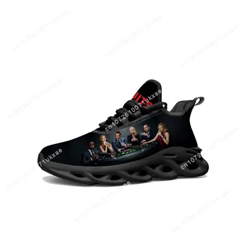חליפות סדרת הטלוויזיה דירות נעלי Mens Womens נעלי ספורט באיכות גבוהה גבריאל Macht נעל תחרה רשת הנעלה נעליים מותאמות אישית