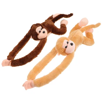 2 יח ' קוף חיות צעצוע צעצועי קטיפה בנות תינוק הזרוע הארוכה עמ כותנה ילד חיות מפוחלצות