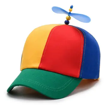 קשת במבוק שפירית כובע מצחיק מסוק מדחף הרפתקאות אבא כובע Snapback כובע למבוגרים, ילדים, בנים בנות.