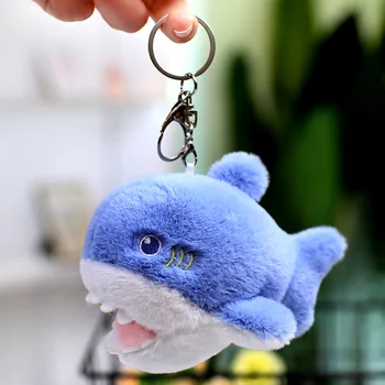 מצחיק חמוד כחול כריש, דולפין ים לווייתן קטלן מחזיק מפתחות עם תליון בובה ממולאים בפלאש צעצוע לילדים מתנת קריקטורה בעלי חיים ימיים קטנים