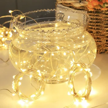הסוללה מסיבה אור LED אור הפיות החתונה אורות מחרוזת החג גן חוטי נחושת האור 1-10m קישוטי חג המולד הבית.