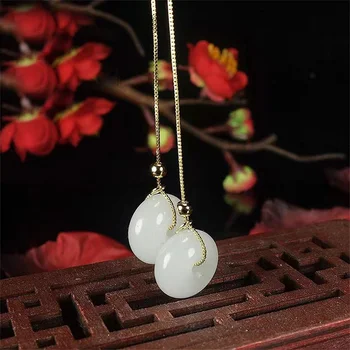 ג 'ייד סופגנייה עגילים סיני מתנות וינטג אבני חן טבעי 925 כסף אבן החן ג' ספר יוקרה מעצבת תכשיטים אבן נשים