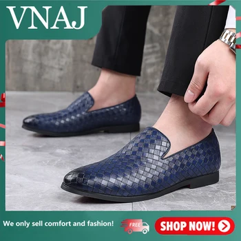 VNAJ גברים נעליים מזדמנים אופנה אור גברים נעלי מוקסינים לנשימה להחליק על שחור נהיגה נעלי גודל פלוס Zapatillas Hombre