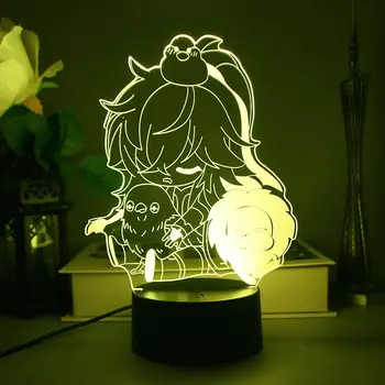 Honkai כוכב המסילה 3d דמויות צעצוע ג ' ינג יואן Bailu אנימה אור Led מתנות מנורה מצוירת אקריליק Kawaii דמות יום הולדת עיצוב מתנה