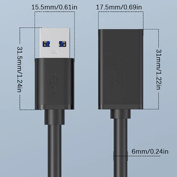 1pc מאריך USB כבל 3 0 כבל נתונים עבור המחשב הנייד, הטלוויזיה USB 3.0 זכר ונקבה המחשב מצלמה מדפסת מחבר 0.5 מ '/1 מ'