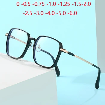 האולטרה גדול מסגרת תלמיד קוצר ראיה משקפיים עם תואר אופנה יחיד מינוס עדשות מרשם משקפיים 0 -0.5 -0.75 כדי -6.0