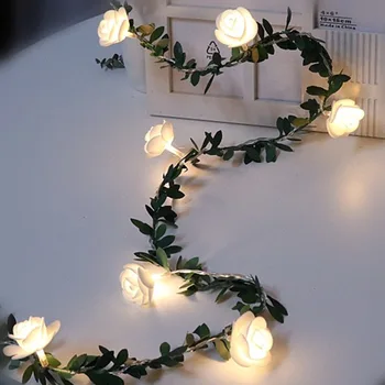 רוז פרח LED אורות מחרוזת 1.5 M 3M 6M פיה מופעל באמצעות סוללה חתונה, יום האהבה, אירוע מסיבה גרלנד עיצוב Luminaria