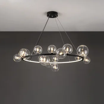 נברשות Led אמנות תליון המנורה מנורת התקרה מודרני זכוכית שקופה בועה חדר השינה המטבח הברק מקורה עיצוב תאורה Decoraction