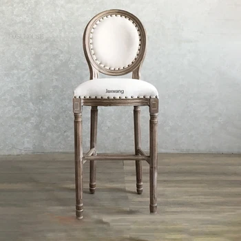 בר אמריקאי כיסאות המדינה במצוקה מעץ מלא כיסאות בר קפה מסעדה קבלה, כיסא כיסא בר שרפרף גבוה כסאות הבר B