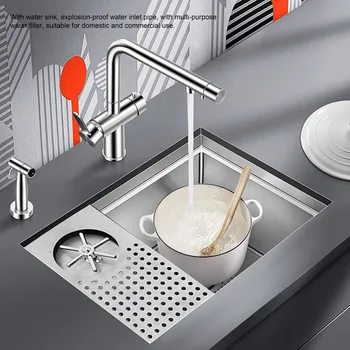 כיור מטבח כוס Rinser להגדיר בלחץ גבוה גביע מכונת כביסה אל חלד 304 מסחרי זכוכית ניקוי מכונת ספל מכונת כביסה בר