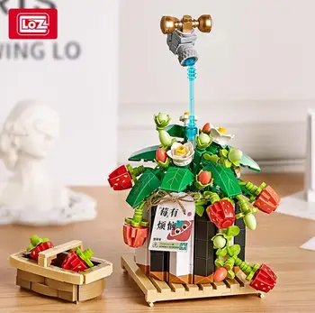 לוז נצח פרחים תות דובדבן לקישוט עציצים פרח אלמוות תות נרקיס מודל 3D Diy, צעצועים מתנות