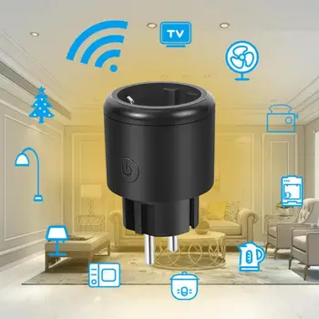 16A WiFi האיחוד האירופי Tuya Smart Plug Wireless Remote שליטה קולית כוח צג הטיימר לשקע חכם החיים APP עבור הבית של Google אלקסה