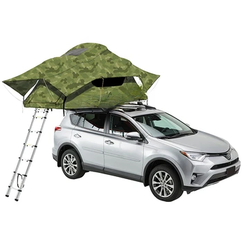 גג האוהל המכונית חיצוני קמפינג מגודל הרכב הסוואה משולשת האוהל