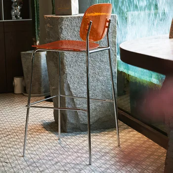 אקריליק מבטא יהירות כיסא האוכל הנורדי, הלבשה-מעצב פלדה גבוהה חיים כיסא פלסטיק יוקרה Sillas גן ריהוט BZ