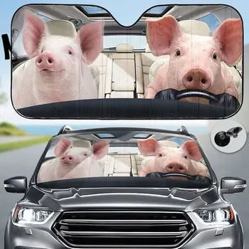 חזיר המכונית שמש, צל, חזיר מתנת מאהב, אביזרי רכב, מצחיק החזיר רכב קישוט, חזיר אוטומטי, שמש, צל, שמשת הרכב,