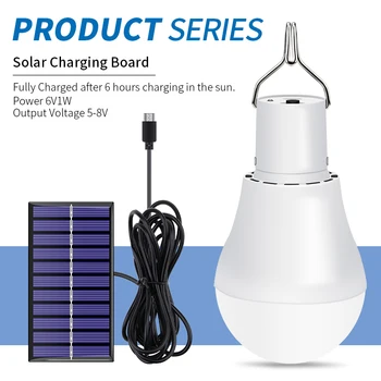 CanLing LED מנורה סולרית 15W 250LM USB 5V אנרגיה סולארית אור נייד חיצוני מחנה אוהלים דיג הנורה עם פנל סולארי משלוח חינם
