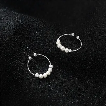 יוקרה מים מתוקים פרל הטבעת עבור נשים מקסימות מסיבת החתונה מינימליסטי תכשיטי אופנה פאנק Accessorie jz762