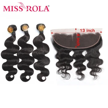 מיס רולה לשיער חבילות להגדיר יוקרה חבילה ברזילאי גוף גל אנושי שיער אריגה עם תחרה הקדמית שחור רמי שיער איכותי
