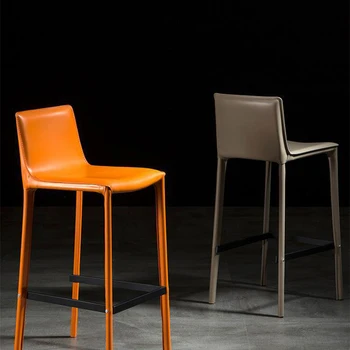 עור תעשייתי האוכל כיסא אירופאי מודרני כיסאות הבר יוקרה מעצב הכיסא נורדי מטבח Sedie מסעדה ריהוט הבית