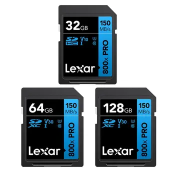 Lexar SD 800X Pro 128GB 64GB 32GB כרטיס זיכרון קלאסה 10 3D 4K V30 וידאו, מהירות גבוהה, קיבולת UHS-אני 150MB/s כרטיס המצלמה.