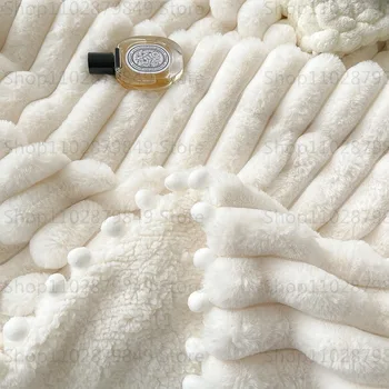 יוקרה דמוית טלאים כדור קישוט חמימות לחורף שמיכה מיטות רכות לעבות שמיכות על הספה בחורף השמיכה על הספה