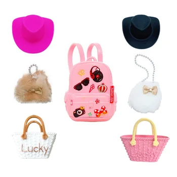 Kawaii 7 פריטים /הרבה מיניאטורי בובה אביזרים לילדים צעצועים תיק אופנה כובע דברים עבור ברבי DIY ילדים יום הולדת חג המולד