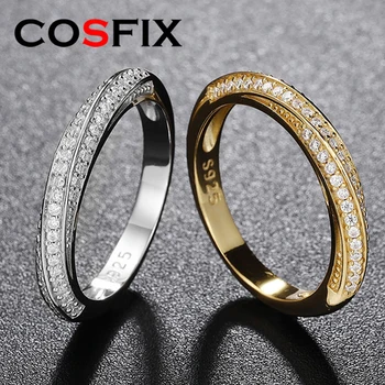 COSFIX D צבע נשים Moissanite טבעת צהוב מלא Moissanite טבעות לנשים יוקרה נשים Moissanite טבעות 2023