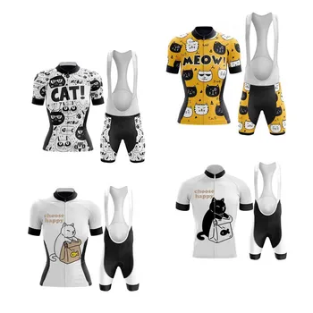2022 הקיץ חתול שחור רכיבה על אופניים ג ' רזי נשים אופני הרים כביש MTB נקבה העליון אופניים חולצה שרוול קצר מירוץ רכיבה על בגדים