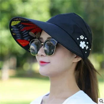 השמש בקיץ כובעים לנשים מזדמנים כובע מתקפל נסיעות חיצונית קרם הגנה כובע זמן ברים אופנה בסגנון קוריאני