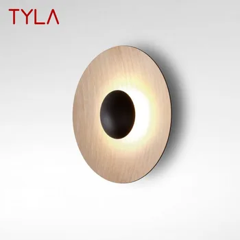 טיילה לסיבוב נורדי מנורת קיר אלומיניום עץ מלא מנורות קיר אור חדש לעיצוב חדר השינה יצירתי