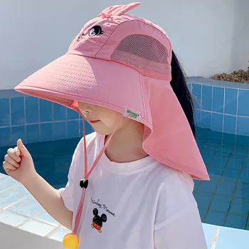 ילדים הכובע של הקיץ הגדולה של הבנים ברים UV עמיד בשמש בצל הכובע של בנות תינוק חוף רשת כובע השמש