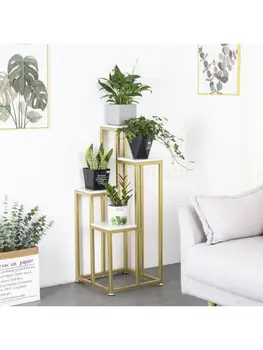 יצירתי נורדי ברזל יצוק דוכן פרחים רב-שכבתיים ירוק צמח לסירים הסלון מתלה מרפסת פשוטה העומד על רצפה