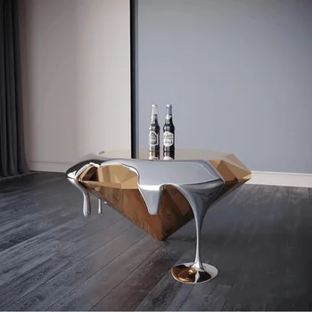 מעצב אמנות מודרנית יהלום קצה השולחן תה שולחן נוזל נוזל השעיה שולחן מלון שולחן תצוגה