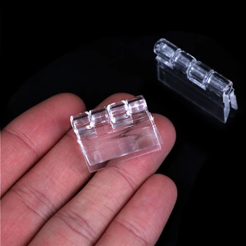10Pcs שקוף פלסטיק מתקפל צירים עמידים אקריליק שקוף ציר כלים החומרה ארון ריהוט ארון דלת צירים