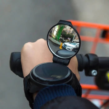 360 מעלות מתכווננת אופניים במראה האחורית צמיד המראה היד ללבוש מתקפל כידון בטיחות האופניים המראה