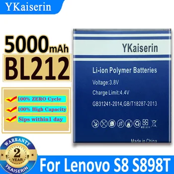 YKaiserin 5000mAh BL212 BL-212 סוללה Lenovo S8 A708T A628T A620T A780E A688T S898t+ Bateria